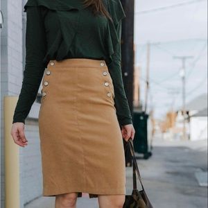 Faux suede skirt